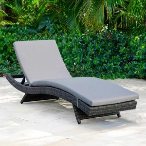 gray rattan chaise lounge